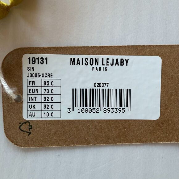 NWT Maison Lejaby Sin Embroidered Underwired Pushup Bra in Yellow Size 32C - Picture 9 of 11